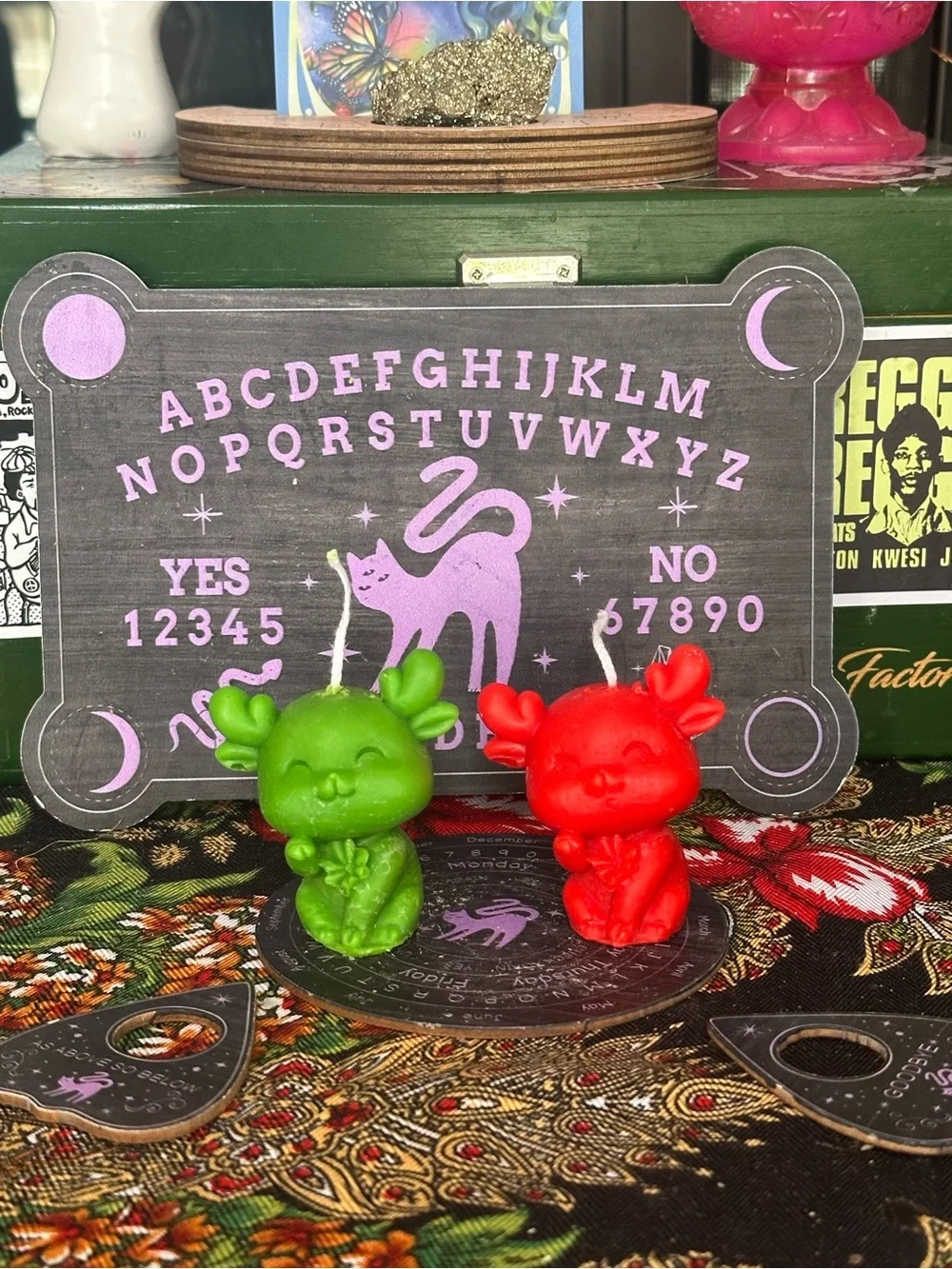 Holly Deer Candle Set